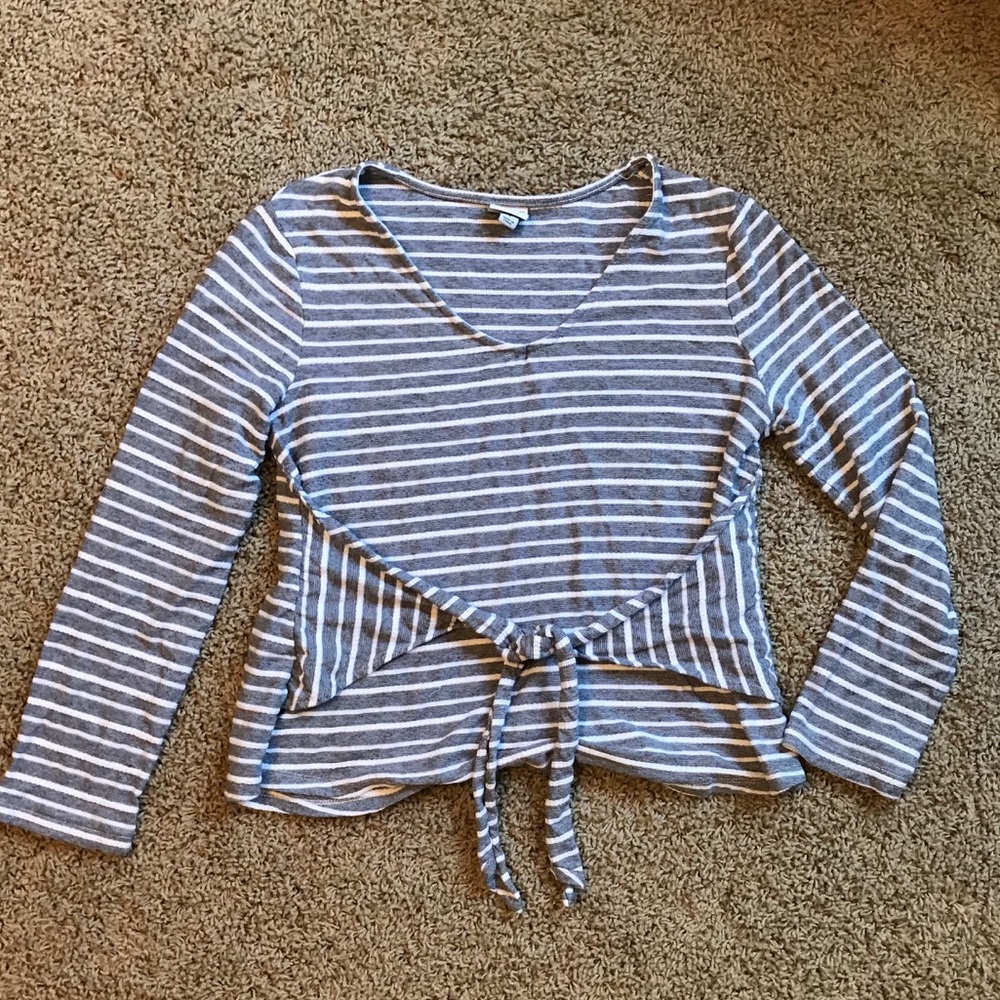 A new day knitted-front long sleeved t-shirt